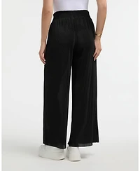 Ellen Tracy Women's Smocked Waist Wide Leg Plisse Pant