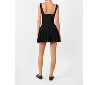 WeWoreWhat Women's Corset Peplum Mini Dress