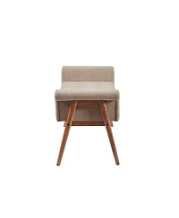 Tufted Upholstered Accent Bench with Key Arm Design and Solid Wood Legs for Living Room or Bedroom Seating-The Pop Home