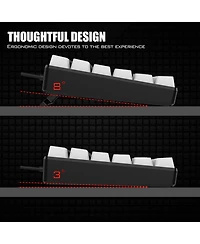 Wired Gaming Keyboard,84 key Rgb Luminescent pluggable cable keyboard character Luminescent color keyboard (Black)