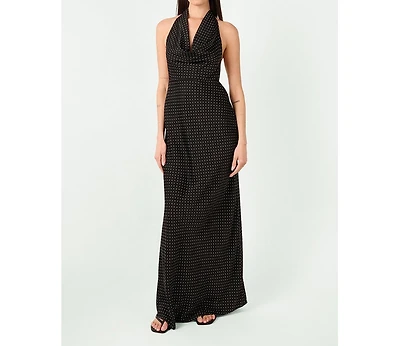 WeWoreWhat Women's Cowl Halter Maxi Dress
