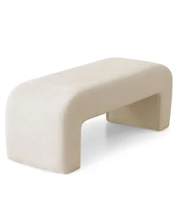 47" Velvet Upholstered Waterfall Bench, Modern Bed Bench for Living Room or Entryway-Maison Boucle