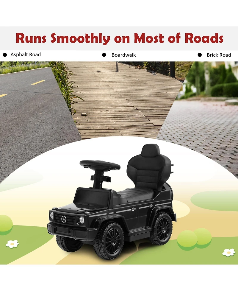 3-In-1 Kids Ride on Mercedes Benz G350 Push Car with Canopy