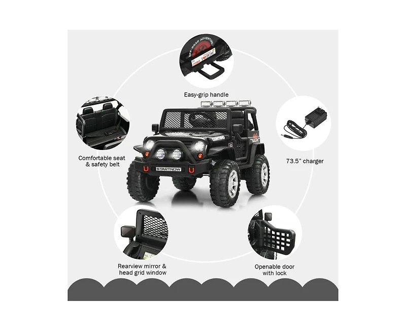 12V Kids Remote Control Electric Ride On Truck Car with Lights and Music