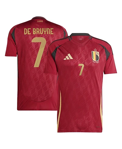 Adidas Men's Kevin De Bruyne Burgundy Belgium National Team 2024 Home Replica Player Jersey