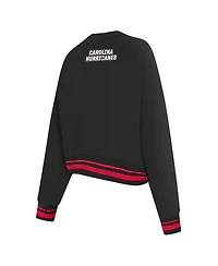 Pro Standard Women's Black Carolina Hurricanes Area Code Cropped Pullover Sweatshirt