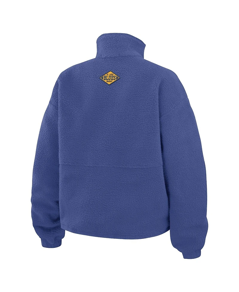 Wear by Erin Andrews Women's Blue St. Louis Blues Polar Fleece Half-Zip Jacket