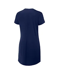 Fanatics Women's Navy New York Yankees Ruched Drape T-Shirt Dress