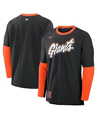 Nike Men's Black/Orange San Francisco Giants 2025 City Connect Authentic Collection Lightweight Player Tri-Blend Performance Long Sleeve T-Shirt