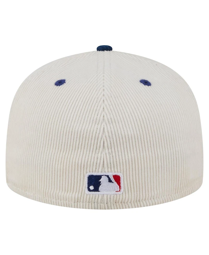 New Era Men's Cream/Royal Texas Rangers Two-Tone Corduroy 59FIFTY Fitted Hat