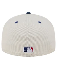 New Era Men's Cream/Royal Texas Rangers Two-Tone Corduroy 59FIFTY Fitted Hat