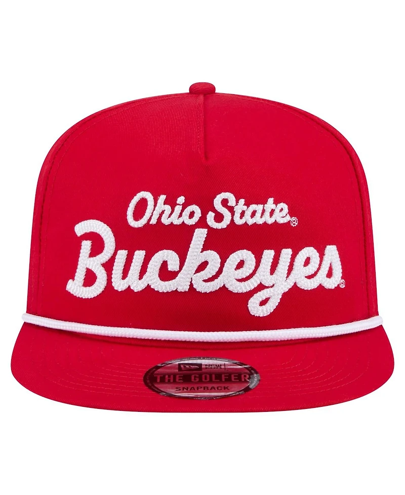 New Era Men's Scarlet Ohio State Buckeyes Adventure Team Text Golfer Snapback Hat