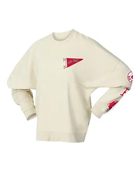 Fanatics Women's Tan Boston Red Sox Pennant Flag Branded Fleece Pullover Sweatshirt