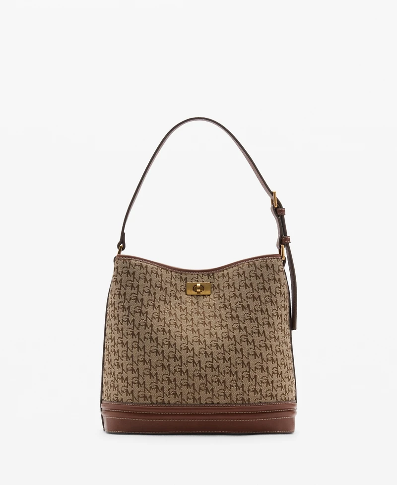 Mango Women's Printed Logo Shopper Bag