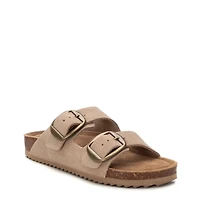 Women's Suede Double Strap Buckle Sandals By Xti