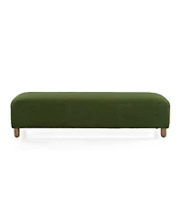 Rectangular Upholstered Ottoman Bench with Foam Cushion and Wood Legs for Living Room or Bedroom Seating Modern Accent Furniture-The Pop Home