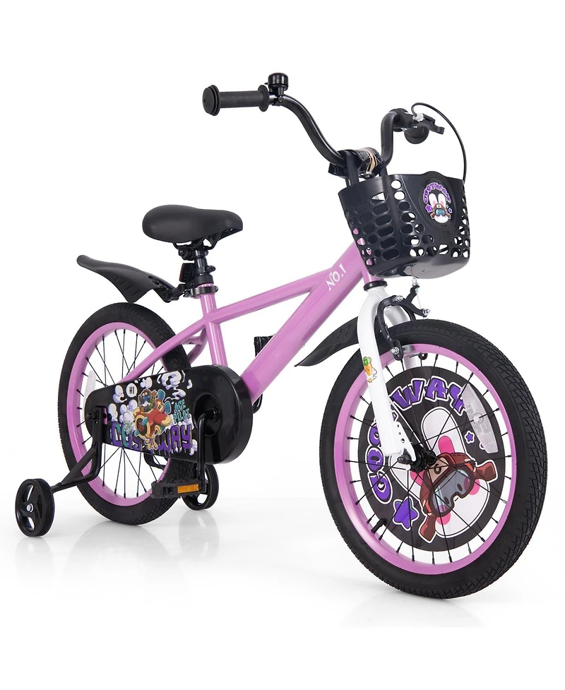 18 Inch Kids Bike for 4-8 Years Old Sport Bicycle with Adjustable Handlebar and Saddle