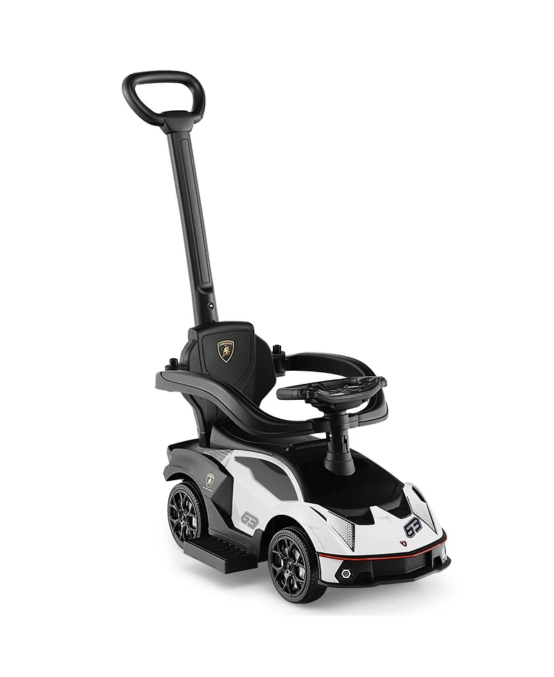 3-in-1 Licensed Lamborghini Ride on Push Car with Handle Guardrail