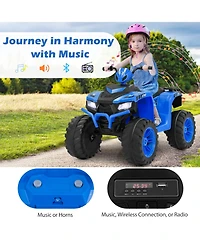 24V Kids Ride-On Electric Atv with Wireless Connection for Toddlers 3-8 Years Old