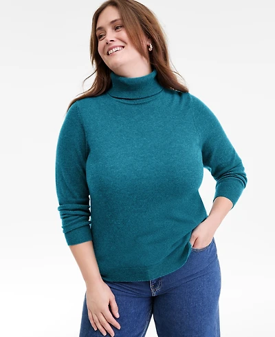 Charter Club Plus Size 100% Cashmere Turtleneck Sweater, Macy's Exclusive