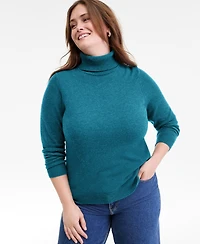 Charter Club Plus Size 100% Cashmere Turtleneck Sweater, Macy's Exclusive