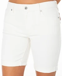 Celebrity Pink Juniors' Cuffed Hem Bermuda Denim Shorts