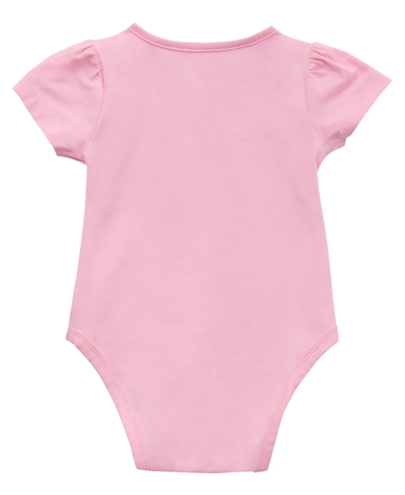 Guess Baby Girls 2-Piece Short Sleeve Bodysuit and Embroidered Overall Set