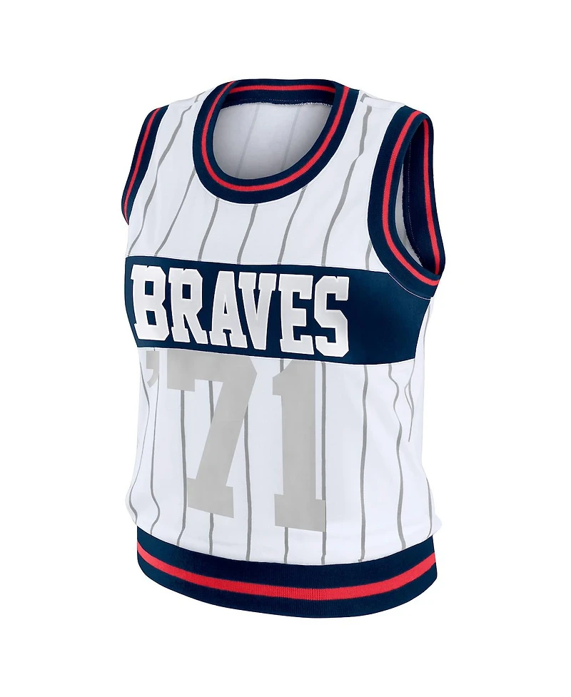 Wear by Erin Andrews Women's White Atlanta Braves Sporty Tank Top
