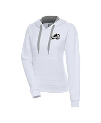 Antigua Women's White Colorado Avalanche Metallic Logo Victory Pullover Hoodie