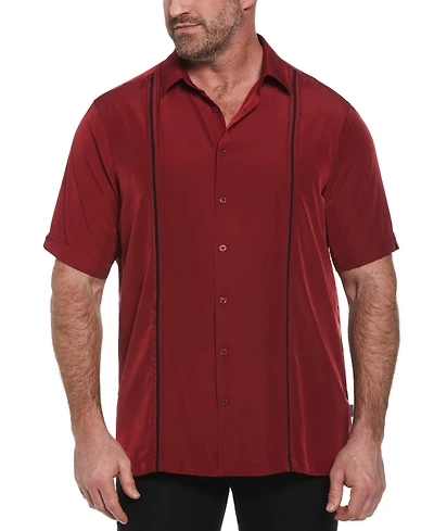 Cubavera Men's Big & Tall Stripe Short Sleeve Shirt