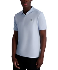Karl Lagerfeld Paris Men's Short Sleeve Head Logo Pique Polo Shirt