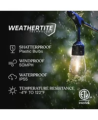 Ambience Pro 27 ft. Outdoor Solar Led 2-Watt String Lights with Warm White Hue