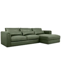 Touville 2-Pc. Leather Sectional with Chaise, Exclusively at Macy's