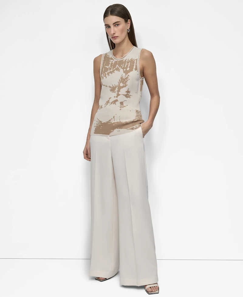 Dkny Women's Floral-Look Knit Tank Top