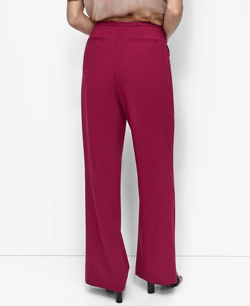 Dkny Women's High Rise Front-Zip Flared-Leg Pants
