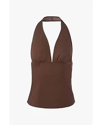 WeWoreWhat Women's Halter Neck Corset Top