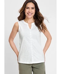 Olsen Women's Sleeveless Embroidered Detail Top