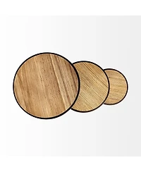 Solid Wood Round End Tables Set – Ideal for Modern and Rustic Interiors