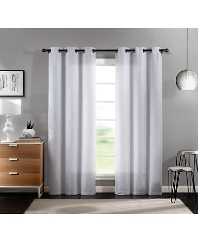 Kate Aurora Modern Living 2 Pack Aries Geometric Light Reducing Grommet Curtains