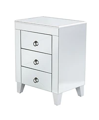 End Table with Three Drawers for Living Room or Bedroom Storage
