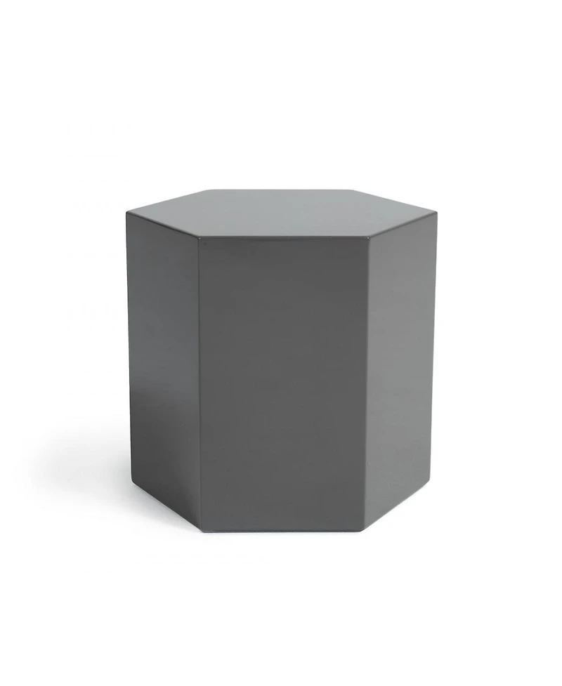 Modern High Gloss Hexagonal End Table for Living Room or Bedroom