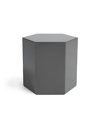 Modern High Gloss Hexagonal End Table for Living Room or Bedroom