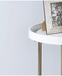Contemporary Wooden Round Side Table for Living Room or Bedroom