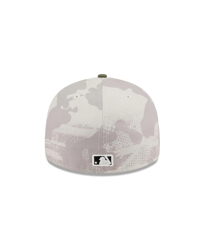 New Era Men's Light Beige/Olive Tampa Bay Rays 2025 Armed Forces Day Low Profile 59FIFTY Fitted Hat