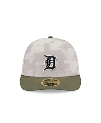 New Era Men's Light Beige/Olive Detroit Tigers 2025 Armed Forces Day Low Profile 59FIFTY Fitted Hat