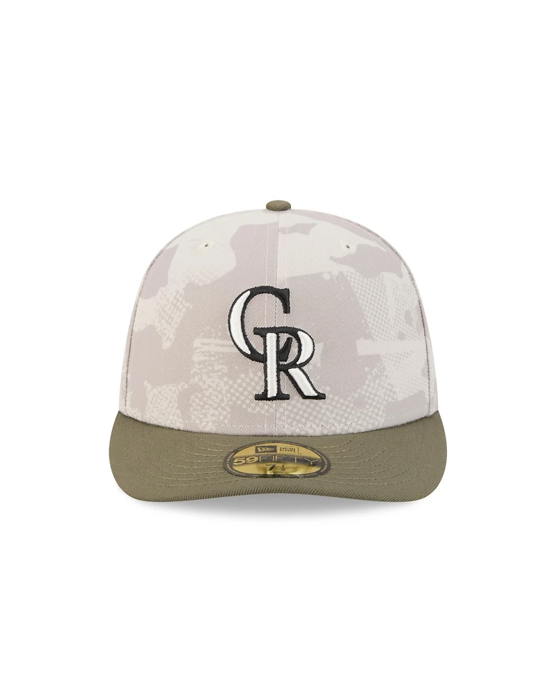 New Era Men's Light Beige/Olive Colorado Rockies 2025 Armed Forces Day 59FIFTY Fitted Hat