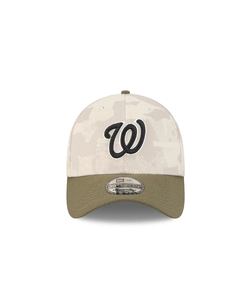 New Era Men's Light Beige/Olive Washington Nationals 2025 Armed Forces Day 39THIRTY Flex Hat