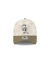 New Era Men's Light Beige/Olive Colorado Rockies 2025 Armed Forces Day 39THIRTY Flex Hat