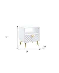 Industrial Rectangular End Table – Wood and Metal with Drawer & Shelf