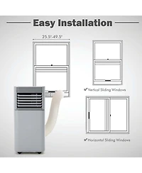 8000 Btu Portable Air Conditioner, 3-in-1 Ac Unit with Dehumidifier, Fan, and 24H Timer, Cools Rooms up to 230 Sq.Ft, Sleep Mode, Adjustable Exhaust